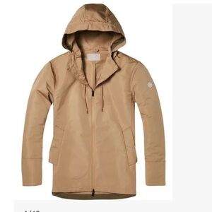 Scotch & Soda Beige Hooded Tech Rain Jacket